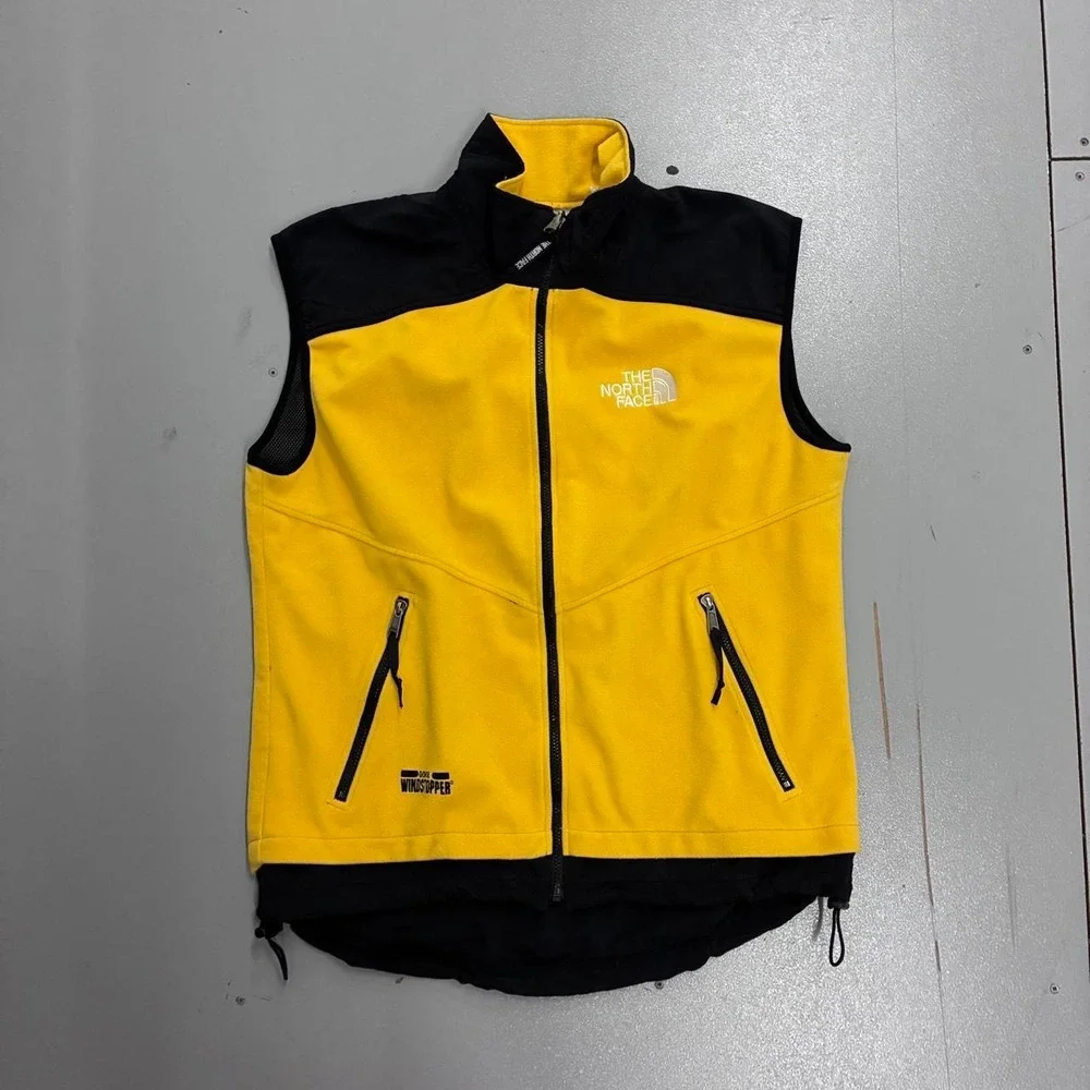 The North Face Mens Gore Windstopper Fleece Vest Yellow Black Large